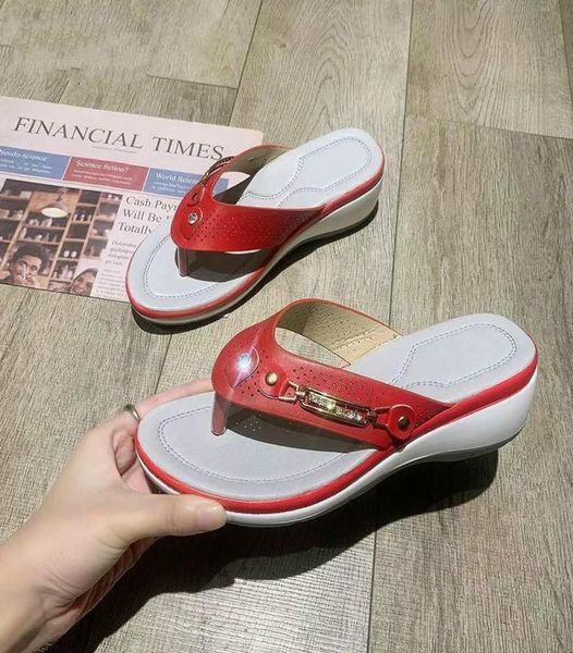 

flip flops women slippers ladies chain solid wedges sandals female plus size soft cozy outdoor shoes for 2021 casual4828241, Black