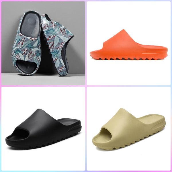 

designer a hnz kanyes season slides qlity summer men women fashion women's season embroidery black outdoor slippers waterproof -