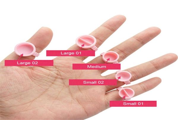 

100pcs disposable eyelash extension glue rings pink cups eye lash glues holder holder glue container tattoo pigment3996012