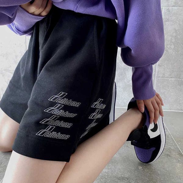 

original we11done bullet screen printing letter shorts summer welldone couple casual three piece sports pants, Black;white