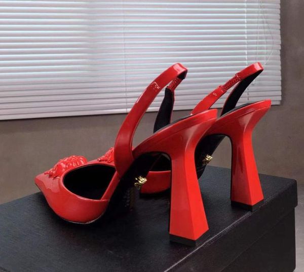 

latest fashion pink patent leather highheeled shoes pointed decorative pump 11cm dress dinner shoes sandals3902189, Black