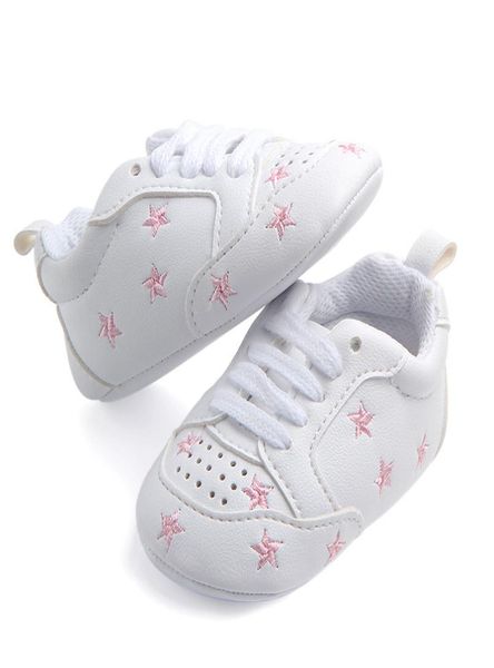 

baby shoes newborn boys girls heart star pattern first walkers kids toddlers lace up pu sneakers 018 months6563490