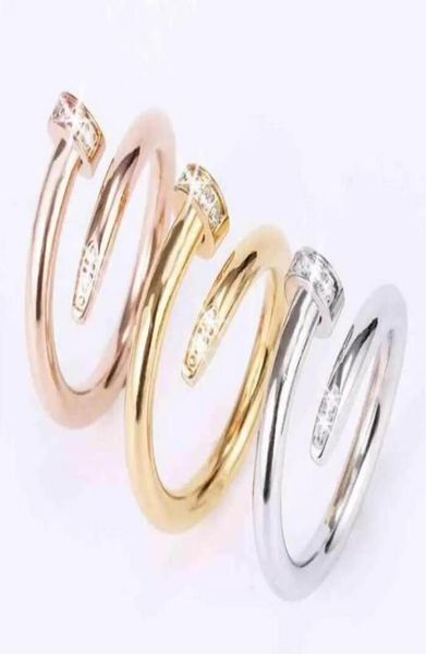 

designer nail ring luxury jewelry midi rings for women titanium steel alloy goldplated process fashion accessories never fade not9625821, Silver