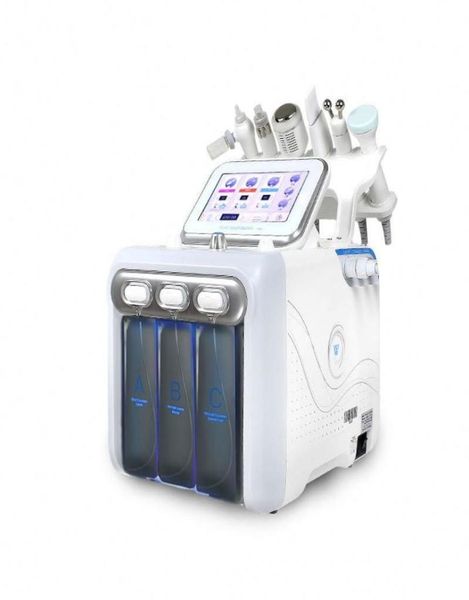 

protable 6 in 1 h2o2 hydrodermabrasion oxygen jet silk peel microdermabrasion aqua facial hydra cleaning skin care hydra machine p6320444, Black;white