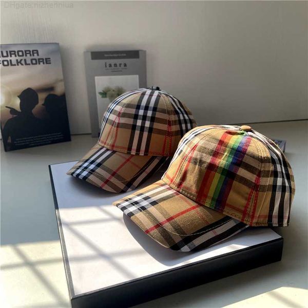 

designer luxury brand burbrery classic plaid baseball cap casual cap luxury style b home double g men's and women's common origina, Blue;gray