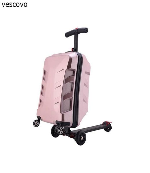 

suitcases vescovo 21inch pc men travel suitcase scooter rolling luggage trolley bag on wheels7556561