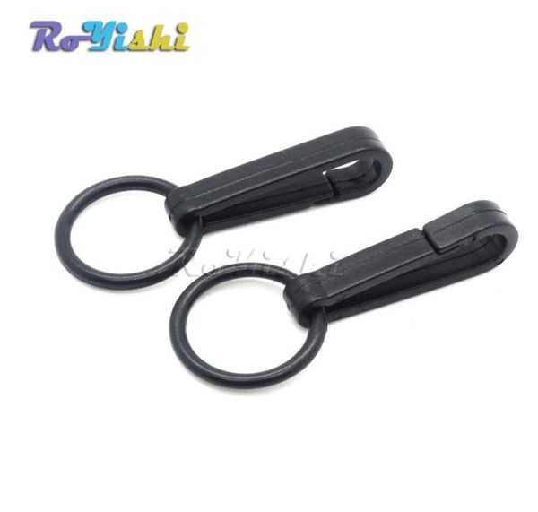 

100pcslot gloves hook plastic buckles snap hook with oring black2578834, Black