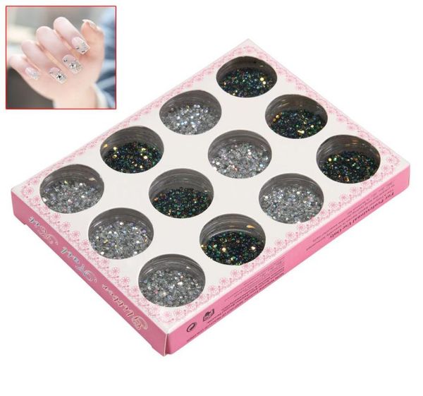 

12 mix color glitter sequin discs dots acrylic uv gel false tips nail art decor1890621, Silver;gold