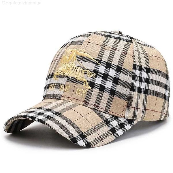 

designer luxury brand burbrery new checkered baseball duck tongue hat for men's sports outdoor riding hat summer fashion sunshade and s, Blue;gray