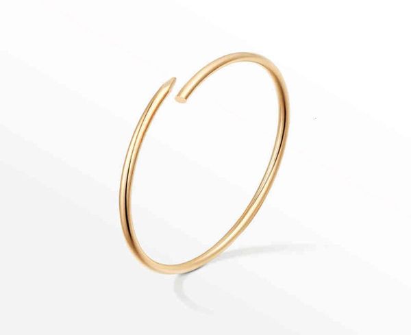 

high edition small model slim nail bracelets bangles for women men aaa cubic zirconia 316l titanium steel jewelry designer jewelry4754908, Black