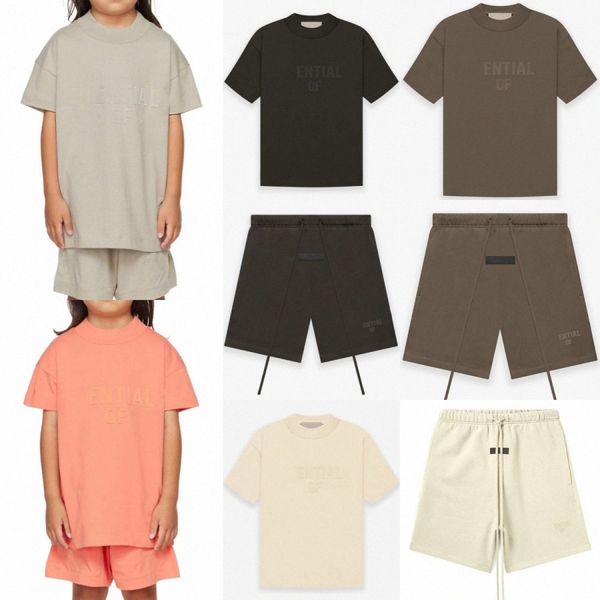 

ess kids t-shirts children shorts essential clothes boys girls casual tracksuits tshirts pants youth toddler fear t shirts short sleeves su, Blue
