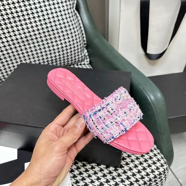 

fashionable leather lady slippers luxury designer sandals lady slide platform summer slippers lady brand rubber sandals 35-41, Black