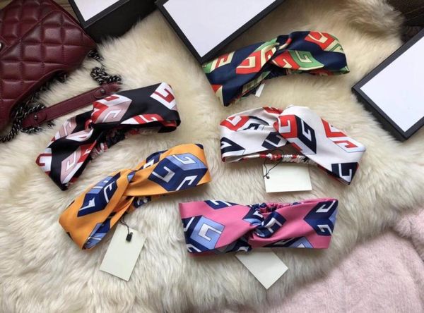 

designer silk cross headband women girl elastic hair bands retro geometric letter turban headwraps gifts1141758, Silver