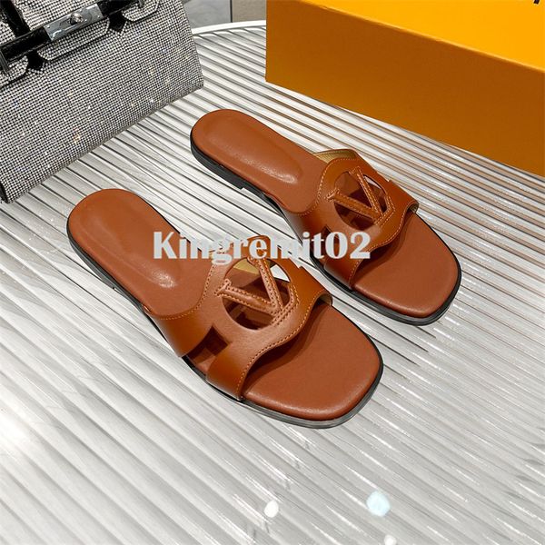 

designer sandals isola flat sandal women slippers metal texture sheep leather slipper outdoor beach slides, Black