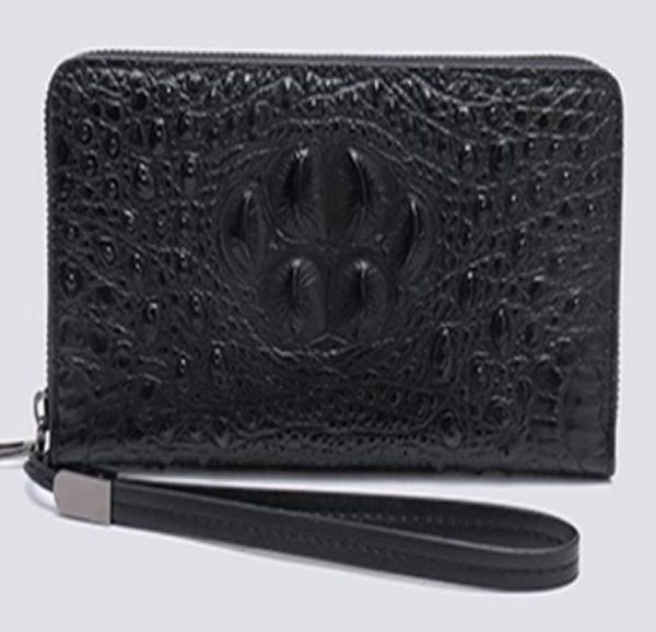 

new men long wallets real leather crocodile grain hard shell 20cm length business casual cluth wallets multislots single zipper4640464, Red;black