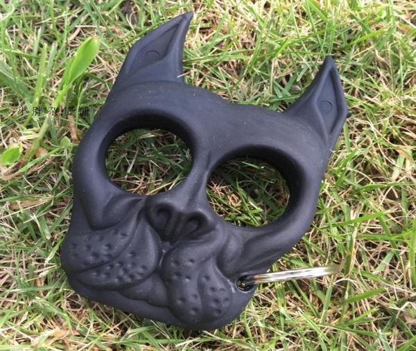 

dog head key chain hand buckle knuckles buckle mini women self defense pendant7648473