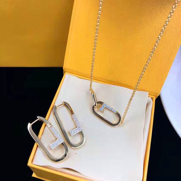 

designer pendant necklace retro earrings women's jewelry fashion designer earrings brand classic pendant earrings necklace high, Silver