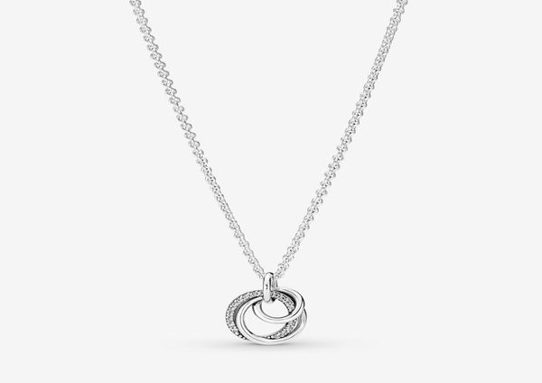 

100 925 sterling silver family always encircled pendant necklace fashion women wedding engagement jewelry accessories for gift2710915