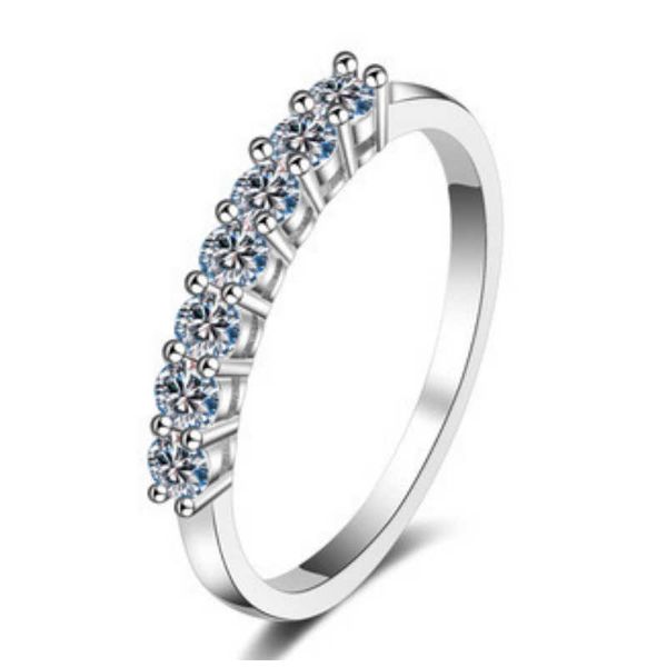 

original new the same 70 cent moissanite seven star row ring s925 silver plated diamond for women fo2y