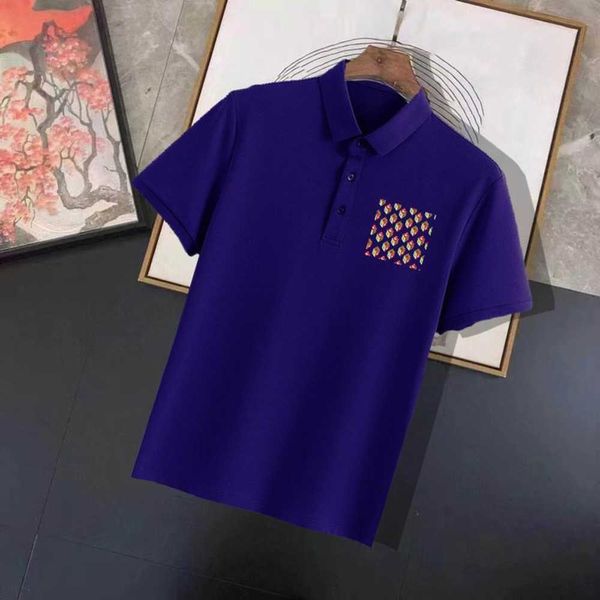 

summer men's t-shirt fashion designer polo shirt bur berrylapel short sleeve large for men 003, White;black