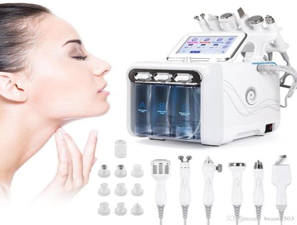 

6 in 1 hydra facial machine rf skin rejuvenation microdermabrasion hydro dermabrasion wrinkle removal hydrafacial spa beauty equip1932664, Black;white