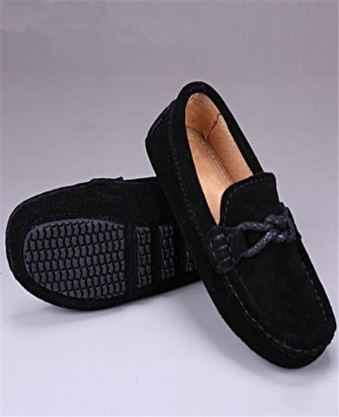 

new children loafers baby toddler dress school boys dress shoes student nonslip rubber flats genuine leather shoes kids 02b t20072264066, Black;red