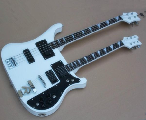 

factory whole white 46 strings double neck ricken electric guitar with black pickguardrosewood fretboardcan be customized6522739