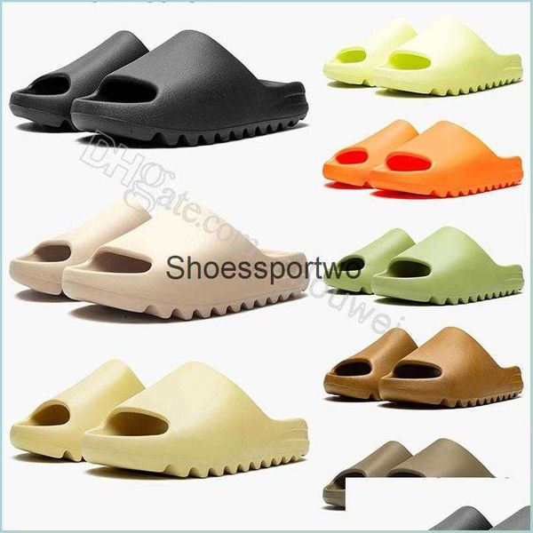 

yeezzys slippers designer foams runners slippers slider women men sand bone white sandals pure resin slide outdoor slipper onyx rur dhrbs, Black