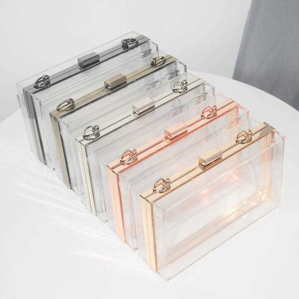 

acrylic womens bag small square summer three dimensional texture transparent box dinner chain