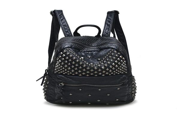

backpack 2021 fashion women backpacks washed leather lady girls travel bags rivet student school bag7429562