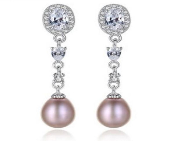 

low diamond crystal zircon pearl lady039s earings 349538617807998360, Silver