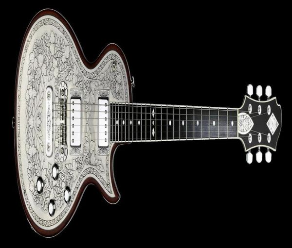 

super rare maitis casimere mfp24 metal front natural electric guitar flower 305033