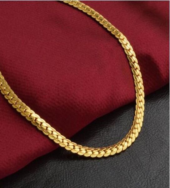 

5mm fashion jewelry men women gold necklace sideways snake chain necklace 24 inch accessories bijoux femme hip hop jewelry9252828