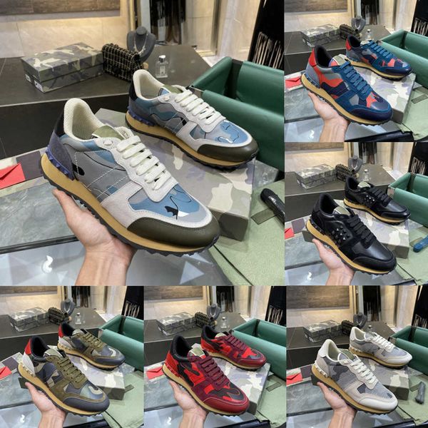 

mens womens casual shoes lace up gray blue red camouflage sports shoes personalized willow nails soft non slip outdoor walking jogging shoes, Black