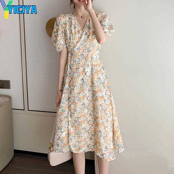 

yiciya casual dresses floral print wrap bandage dress for women summer holiday short sleeve tunic vintage maxi long beach vestidos, Black;gray