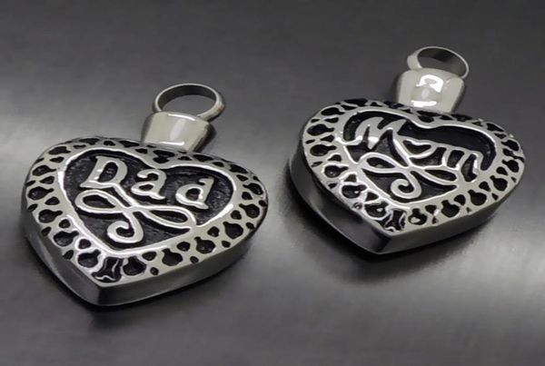 

love family openable 316l stainless steel cremation dad mom letter memorial ash urns lockets pendant necklace urns je3684121, Silver