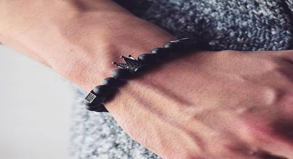 

women men stone bracelets bangles black crown lion buddha strand bracelet men jewelry meditation buddha bracelet6859134