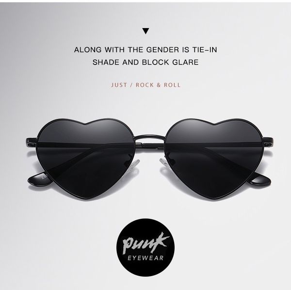 

designer sunglasses for men women spicy girl polarized sunglasses retro small frame heart-shaped sunglasses men's uv protection high qu, White;black