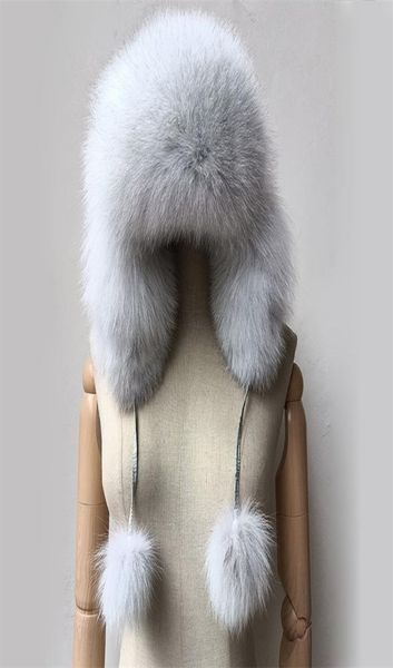 

beanieskull caps real women fur hat with earflap warm winter ladies thick raccoon hats russia geunine cap 2211034765614, Blue;gray