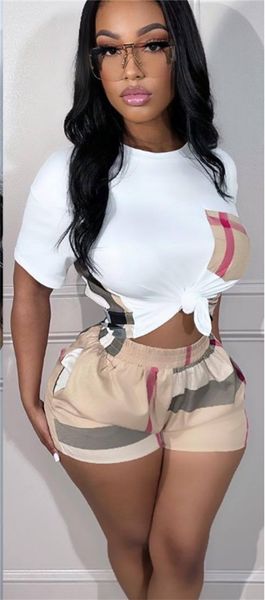 

brand women's tracksuits summer tees and shorts casual joggers sports suit letters pritn t-shirt elastic shorts 2 pieces set outifits s, Gray