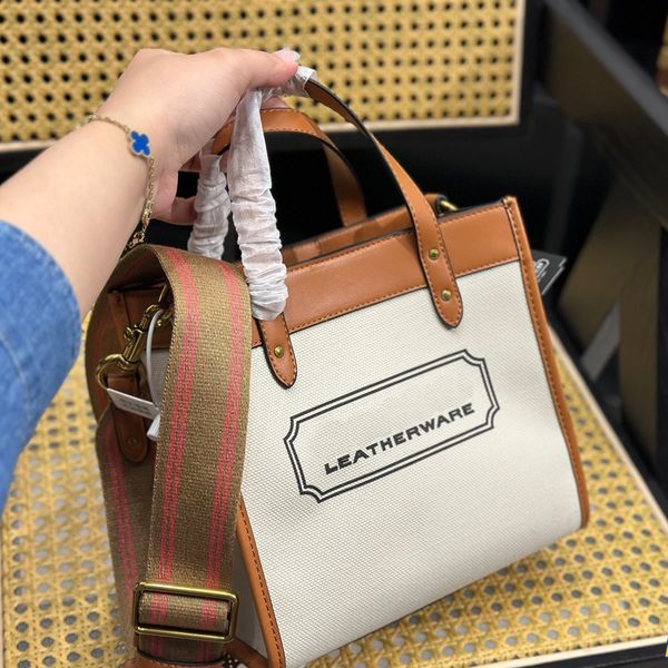 

large capacity canvas tote bag handbag commuter bag shoulder crossbody bag leather handle adjustable shoulder straps letter design fashion s