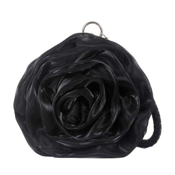 

three dimensional satin flower dinner bag evening dress garment bride wedding lipstick change small handbag