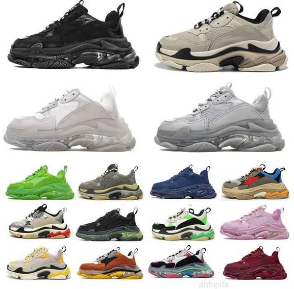 

2023 triple s 17fw casual shoes men women designer platform sneakers black white grey red pink blue green light tan trainers sports balencai