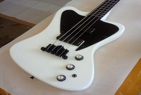

firebird thunderbird non reverse 4 string white electric bass guitar eagle pickguard rosewood fingerboard black hardware belly 8840649