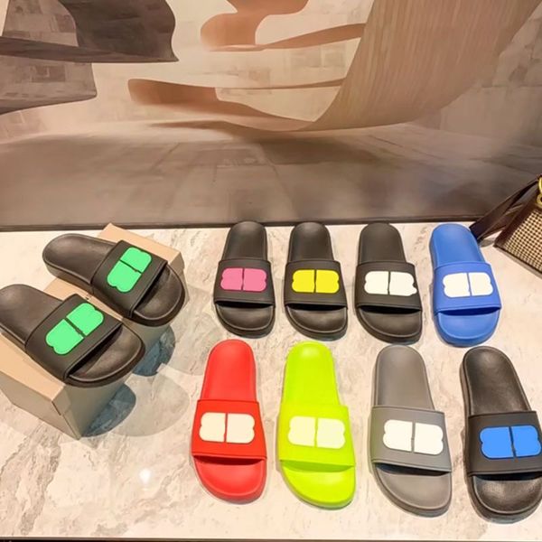 

nightglow slippers summer new fluorescent green slippers fashion lightweight beach shoes anti slip and durable external wearing letters spor, Black