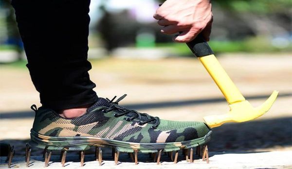 

men shoes safety work boots fashion camouflage spring breathable mesh steel toe casual shoes mens labor insurance puncture proof4163948, Black;brown