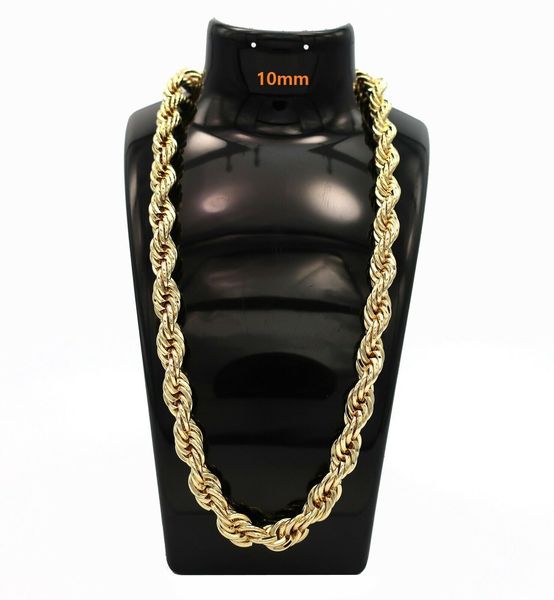 

10mm italian rope chain necklace bracelet 14k gold plated, Silver