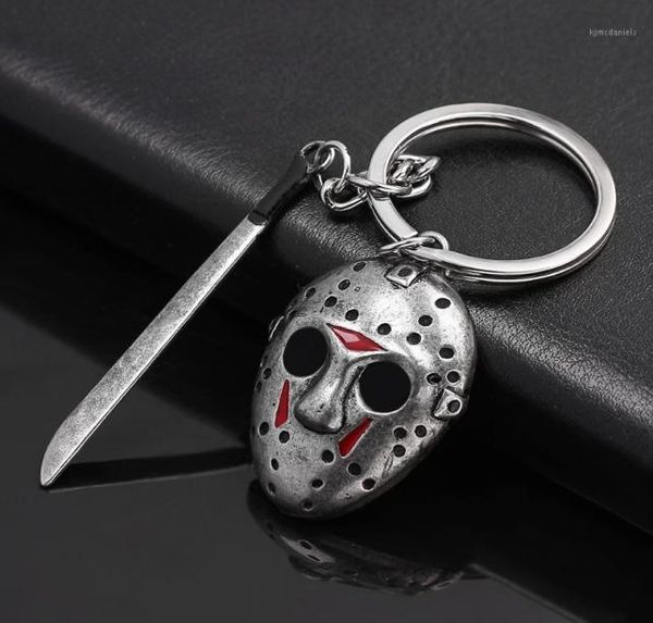 

keychains whole 10 pcs horror movie friday the 13th keychain jason mask knife cosplay key chain for women men punk jewelry coo3268484, Silver