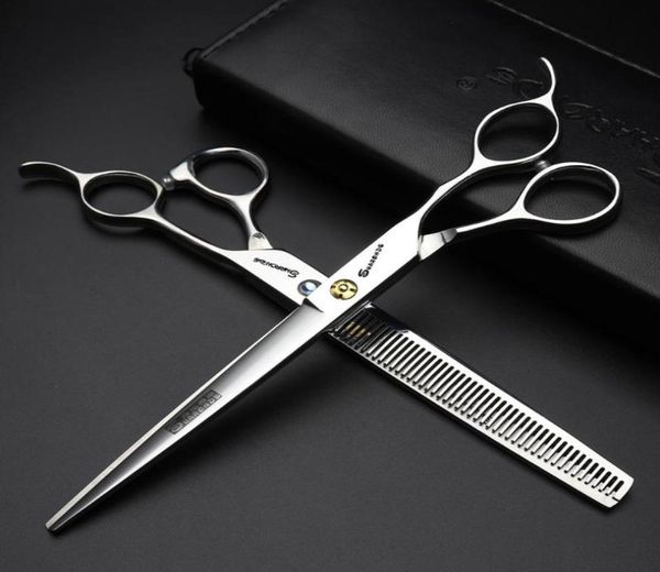 

japan 440c professional 75 inch pet hair dog grooming cuttingthinning hairdressing scissors set9111017