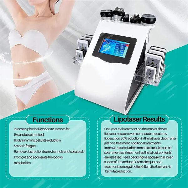 

beauty items 6 in 1 40k cavitation vacuum beauty laser machine rf 360 cryo fat system body sculpting product